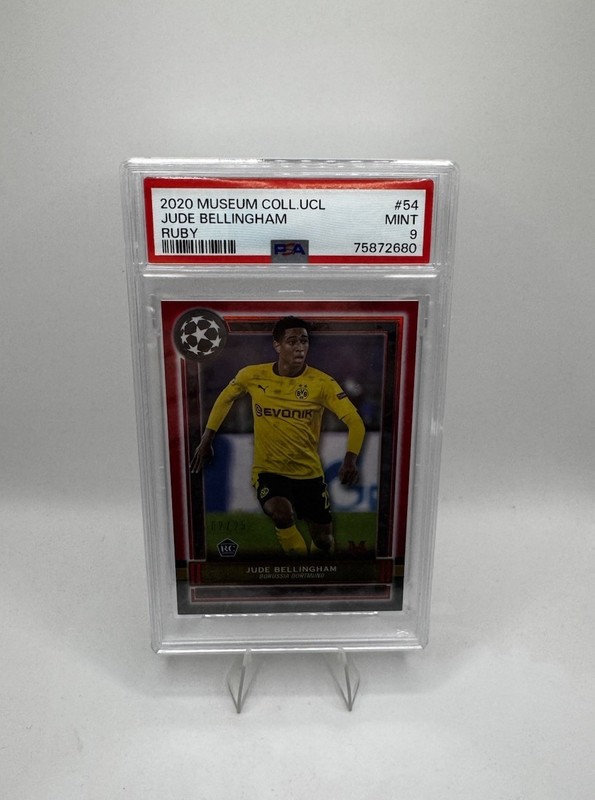 2020-21 Topps Museum Collection UCL Jude Bellingham Ruby /25 PSA 9 (Rookie)