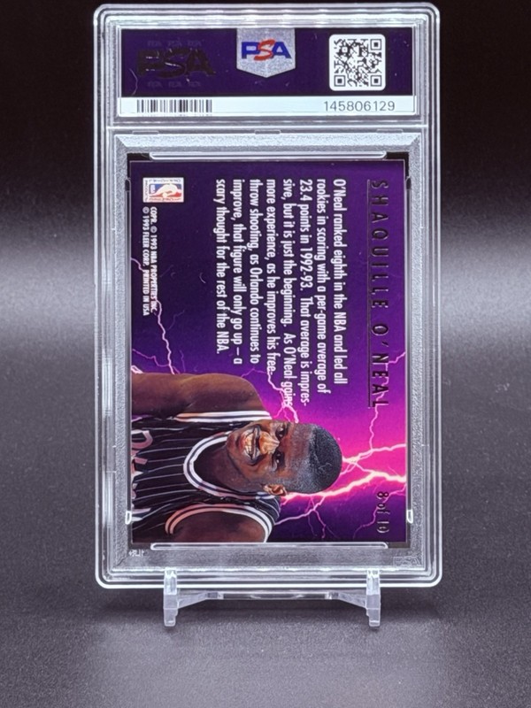 1993-94 Fleer Ultra - Scoring Kings Shaquille O'Neal #8 PSA 8 view 2