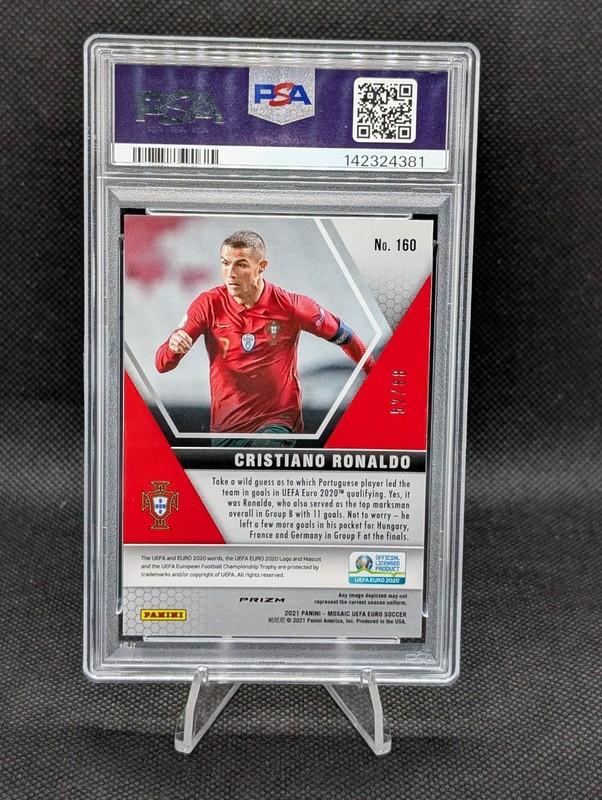 Cristiano Ronaldo 2021 Panini Mosaic UEFA Euro Choice Red & Gold Prizm /88 #160 view 2
