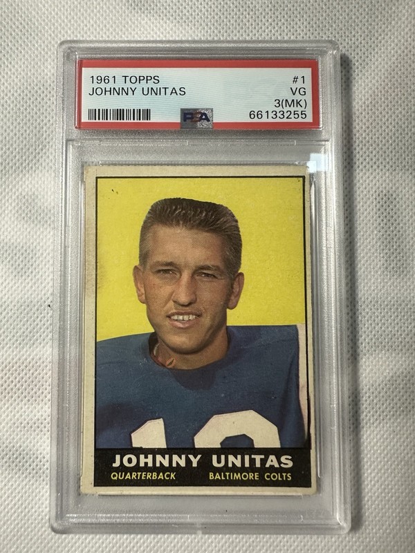 1961 Topps Johnny Unitas #1 PSA 3 (mk)