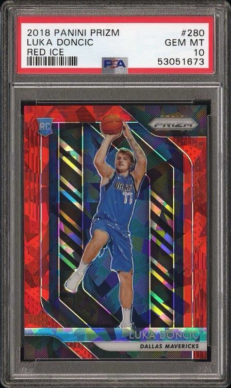 2018-19 Panini Prizm Luka Doncic RC Prizm Red Ice Rookie #280 Mavericks PSA 10