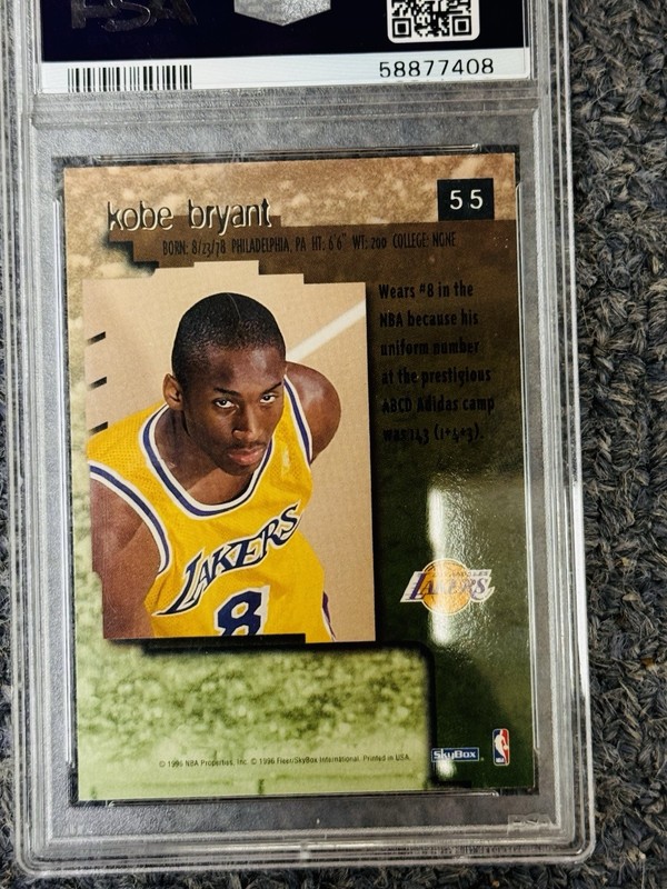 SkyBox 1996-97 Premium Kobe Bryant Rookie #55 Los Angeles Lakers PSA 8.5 view 2