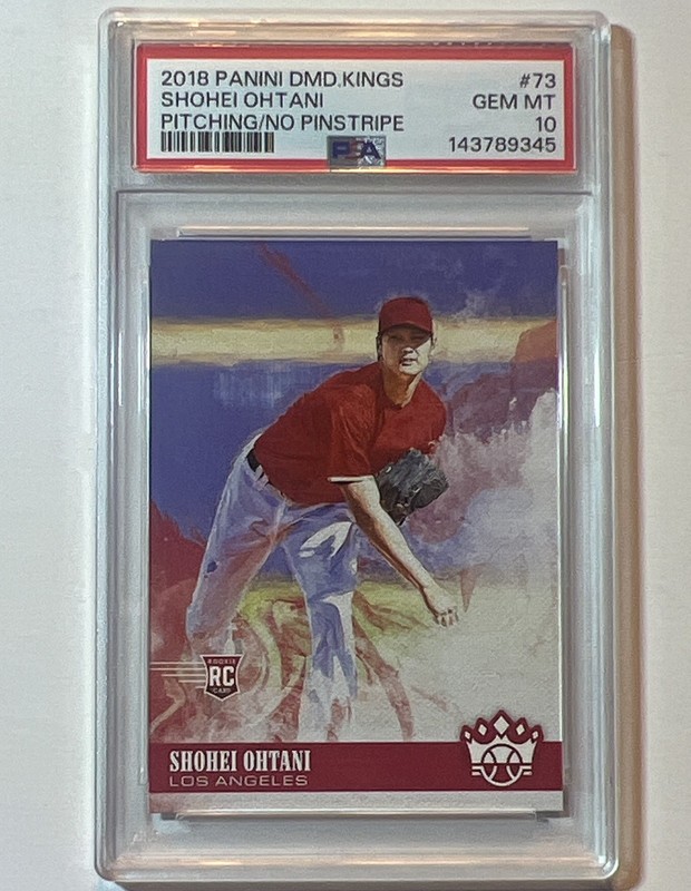Panini 2018 Diamond Kings Shohei Ohtani RC #73 Photo Variation Wind Up PSA 10 view 2