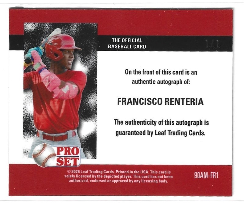 2026 Leaf Pro Set Metal Francisco Renteria Mini Auto 90AM-FR1 Laser 1/1 view 2