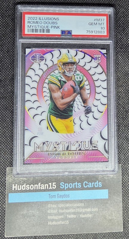 Romeo Doubs 2022 Panini Illusions Mystique #M-37 RC Pink 344/399 PSA 10 Gem Mint
