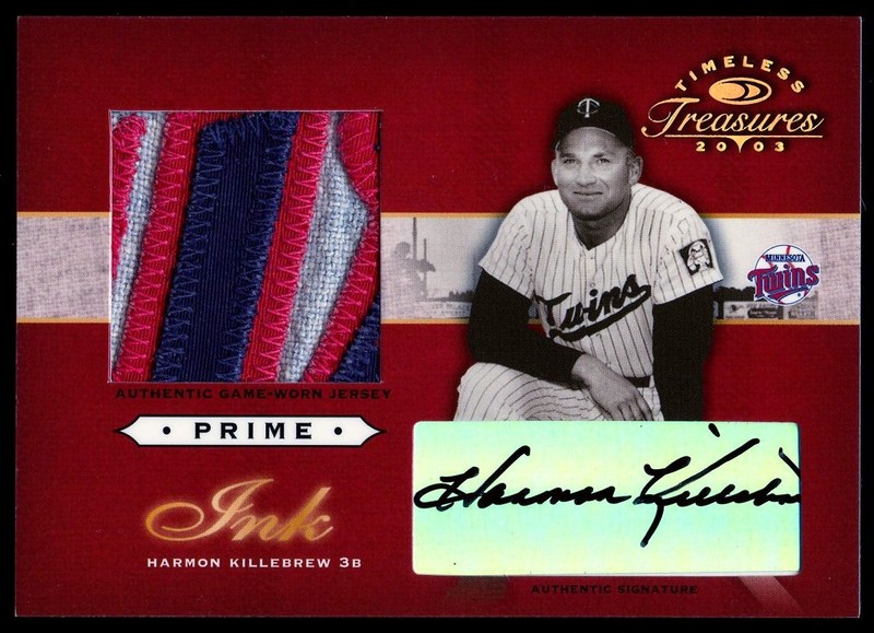 HARMON KILLEBREW 2003 Timeless Treasures Prime Ink GAME USED Patch Auto 7/15