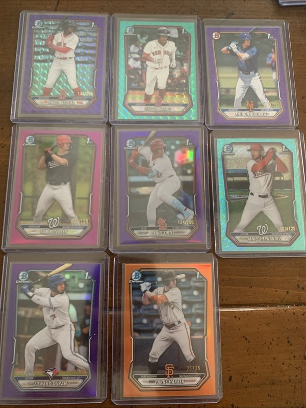 2026 Bowman Chrome Numbered Parallel Lot x9 1st Bowman Refractors /25/125/250