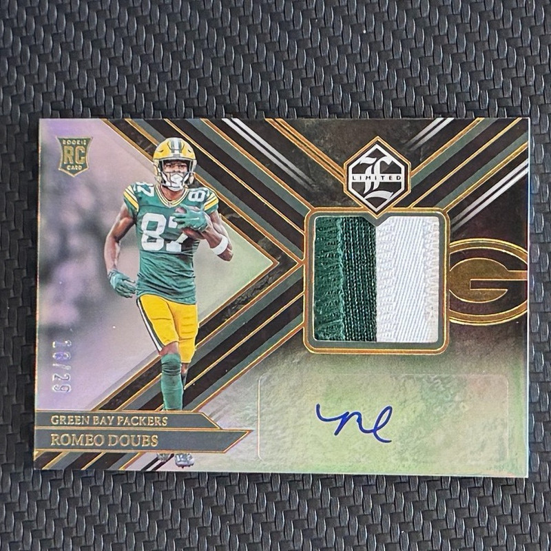 2022 PANINI LIMITED #139 ROMEO DOUBS RPA /29 3 COLOR PATCH AUTO RC MEM SSP #'d