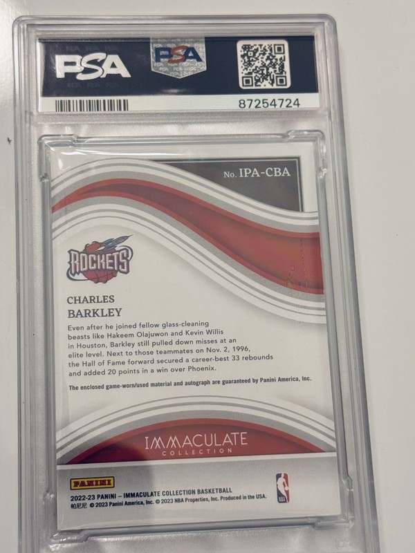 2022-23 Panini Immaculate FOTL Charles Barkley Patch Auto #/8 view 2
