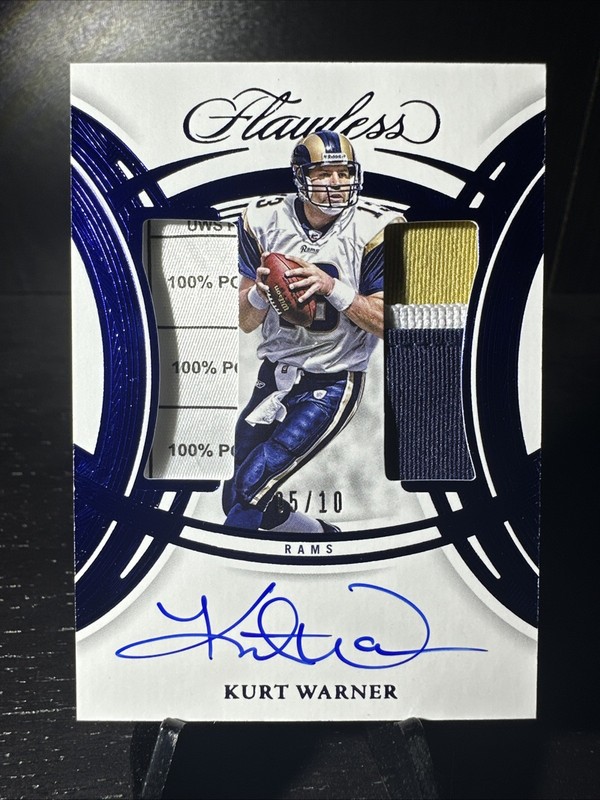 2025 Flawless - Kurt Warner Dual Patch Laundry Tag Auto #DPA-KWR Sapphire /10