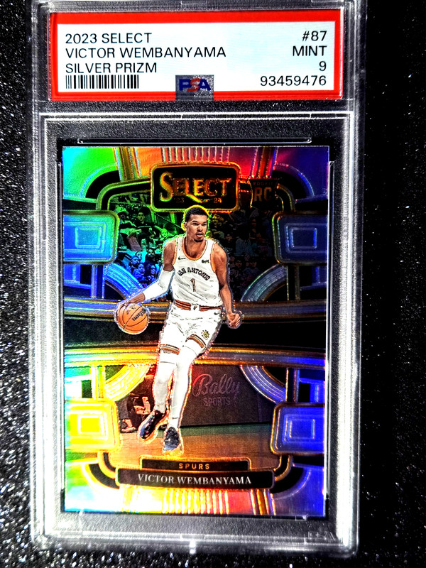 2023-24 Panini Select Victor Wembanyama Silver Prizm Holo Rookie #87 RC PSA MINT view 2