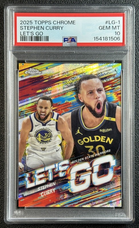 STEPHEN CURRY PSA 10 2025 TOPPS CHROME #LG-1 LET'S GO SSP WARRIORS LOW POP! 506