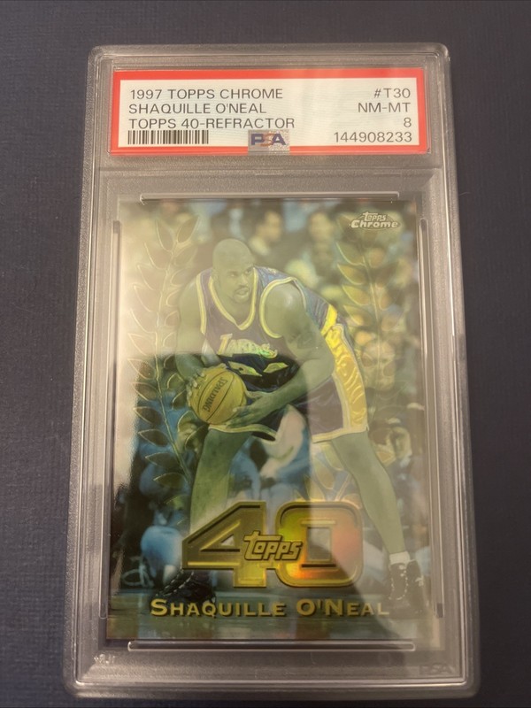 1997 SHAQUILLE O’NEAL Topps Chrome Topps 40 REFACTOR #t30 PSA 8