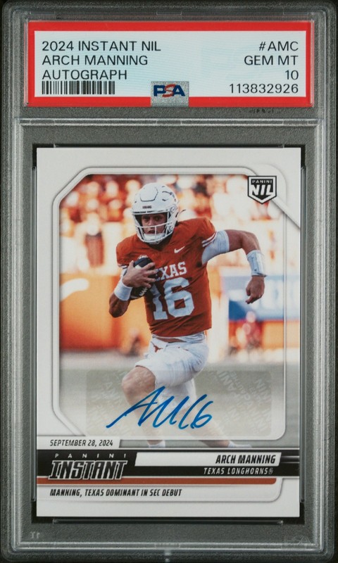 2024 Panini Instant Nil College Football #AMC ARCH MANNING Autograph PSA 10