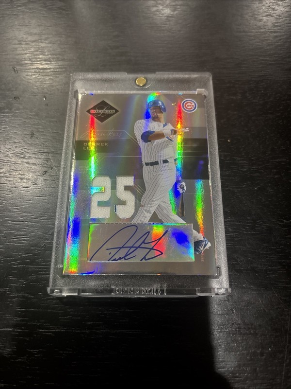 Derrek Lee 2005 Leaf Limited GAME USED JERSEY Patch Auto Jersey Number /75 CUBS