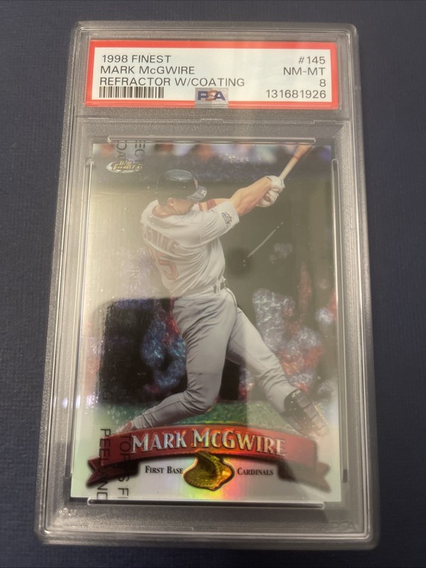 1998 MARK McGWIRE Topps Finest Refractor #145 PSA 8
