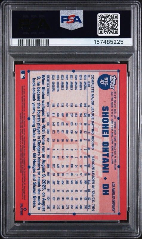 2026 Topps Shohei Ohtani 1991 Chrome Silver Pack Refractor #91C-47 PSA 8  view 2