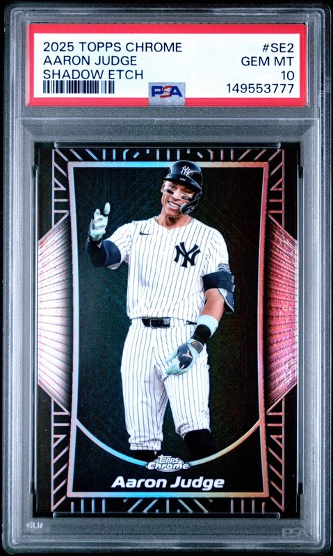 Topps 2025 Chrome Shadow Etch Aaron Judge Insert #SE-2 PSA 10