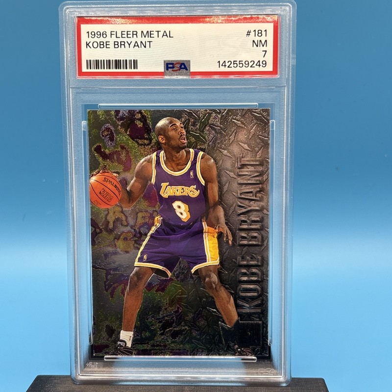 1996-97 Skybox Metal - KOBE BRYANT - Rookie Card #181 - LAKERS  PSA 7 Near Mint