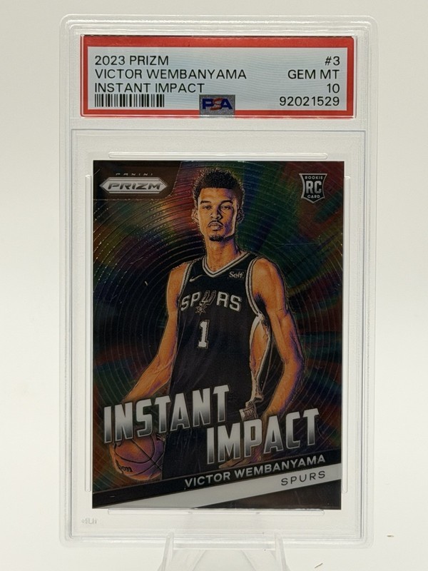 2023 Panini Prizm Instant Impact #3 Victor Wembanyama RC PSA 10 GEM MT Spurs