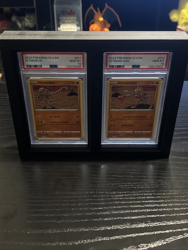 2023 Pokemon CLV EN Hitmonchan #012 Holo Hitmonlee #011 Sequential Set PSA 10 view 2