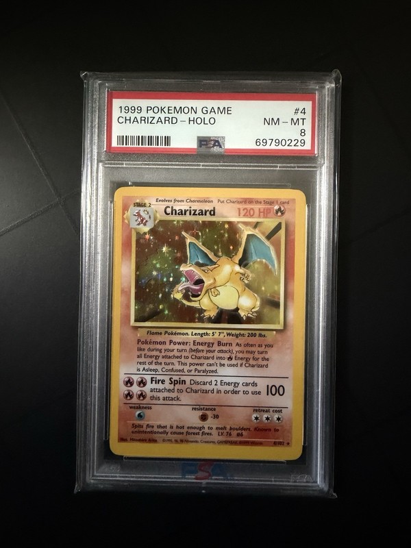 Pokemon Base Set Charizard PSA 8 Holo Rare English 1999 Wizards