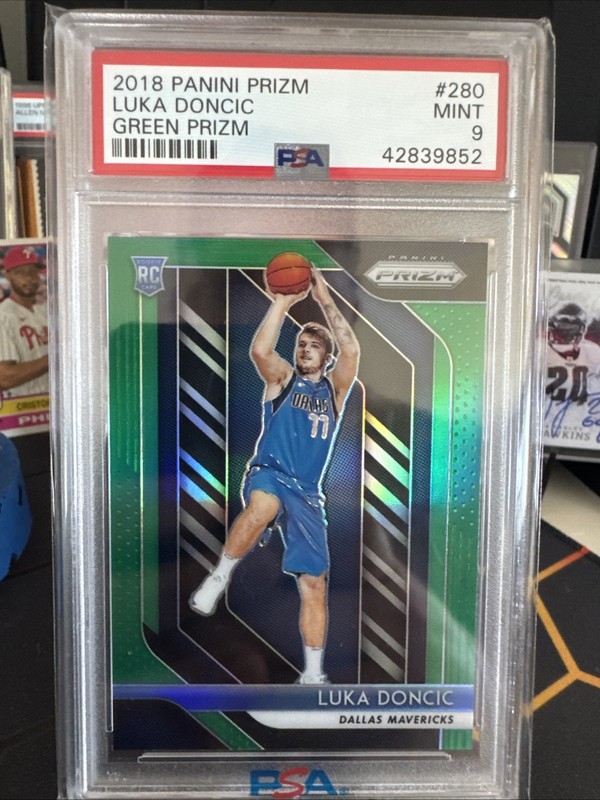 2018 Prizm Luka Doncic Green Prizm PSA 9 RC Dallas Rookie
