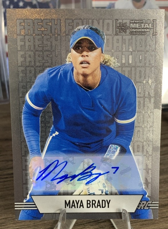 Maya Brady 2024 Skybox Metal Universe Fresh Foundation Auto 73/150 Tom Brady RC