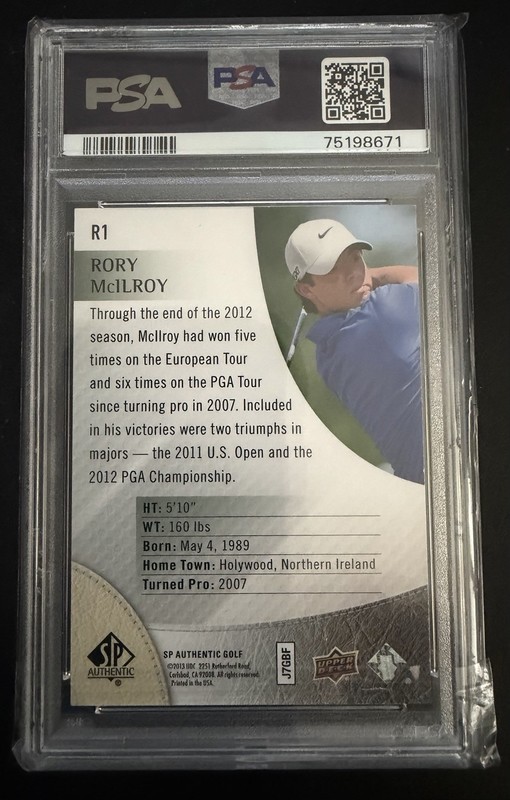 2014 SP Authentic Rookie Extended Series Rory McIlroy #R1 PSA 9 - POP 217 view 2