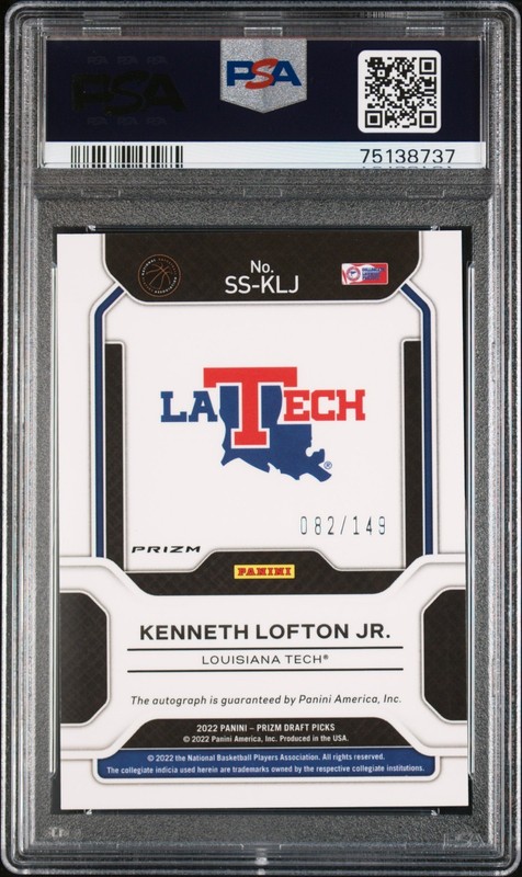 PSA 6 - KENNETH LOFTON JR #/149 Auto - 2022 Prizm RC Sensational Signature BLUE view 2