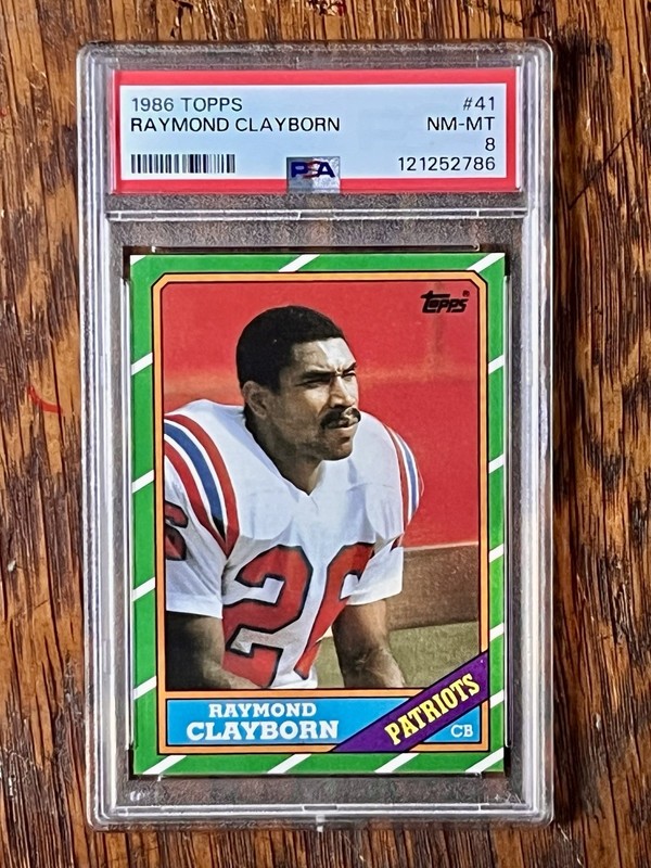 1986 Topps Raymond Clayborn #41 New England Patriots PSA 8 NM-MT Vintage