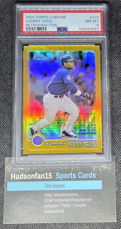Sammy Sosa 2001 Topps Chrome Gold Retrofactor #378 PSA 8 NM-MT Chicago Cubs
