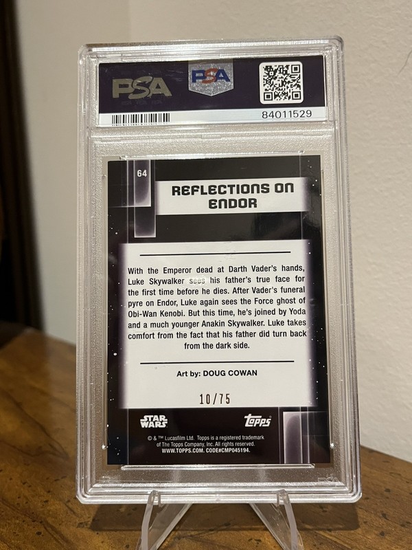 2021 Topps Chrome Star Wars Galaxy #64 Reflections On Endor PRISM /75 PSA 9 view 2
