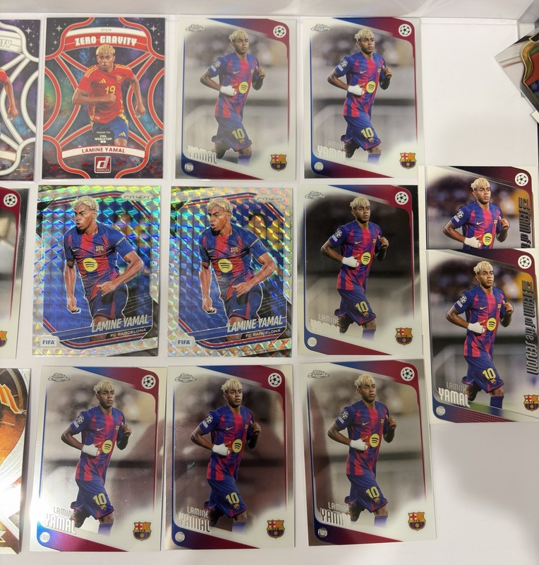 Lamine Yamal Soccer Card Lot Donruss Prizm Topps Chrome Zero Gravity view 2