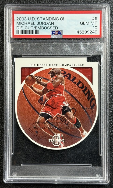 2003 UD STANDING “O” MICHAEL JORDAN DIE CUT PARALLEL SP #9 PSA 10 GEM MINT 9240