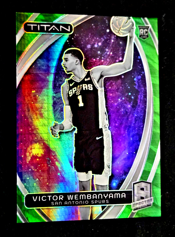 2023-24 Victor Wembanyama Spectra Titan RC Green International Prizm Rookie /75