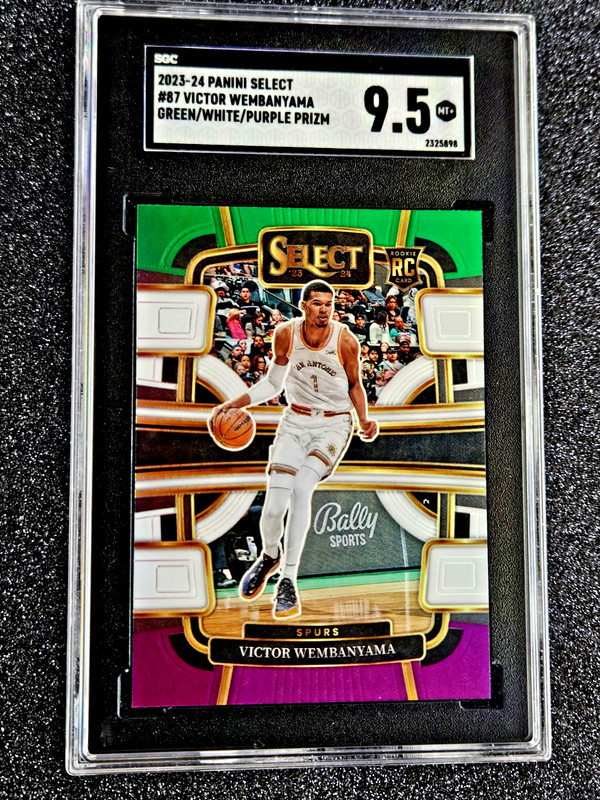 2023-24 Panini Select Prizm RC Victor Wembanyama Green White Purple Rookie #87💥