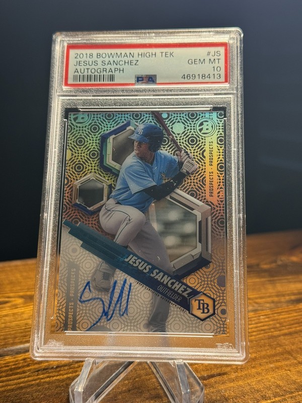 2018 BOWMAN HIGH TEK AUTO JESUS SANCHEZ CARD #JS PSA 10 TAMPA BAY RAYS