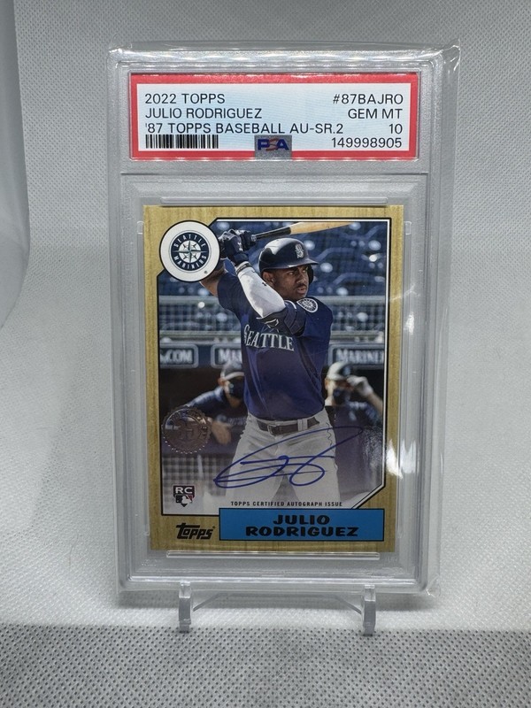 Julio Rodriguez RC Auto - 2022 Topps 1987 35th Anniversary #87BA-JRO PSA 10