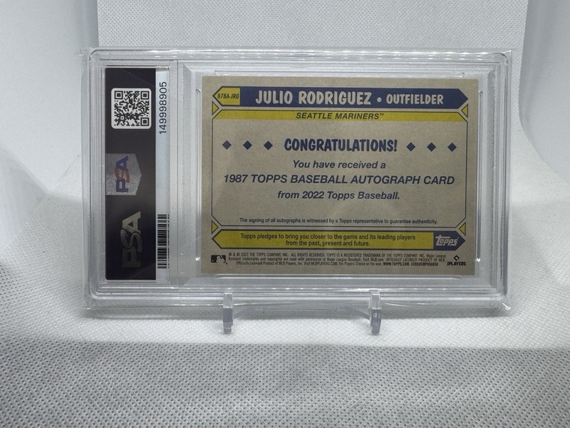 Julio Rodriguez RC Auto - 2022 Topps 1987 35th Anniversary #87BA-JRO PSA 10 view 2
