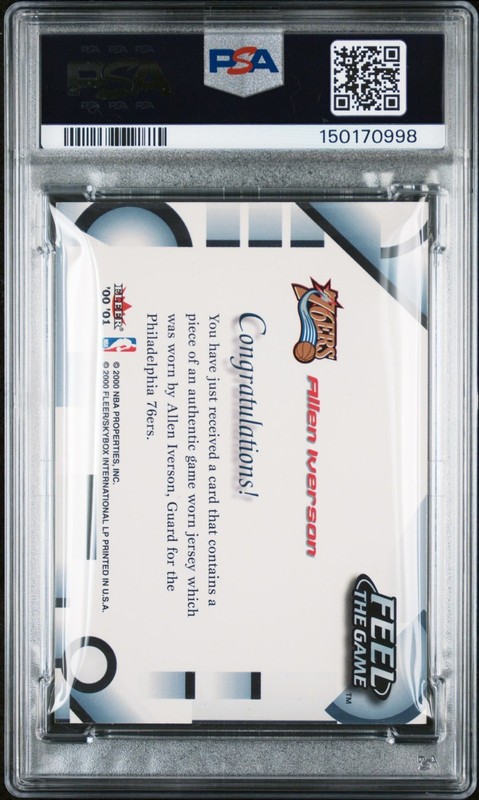 Allen Iverson 2004 SkyBox Premium Game Worn Patch Jersey 9/40 PSA 7 Auto 10 view 2