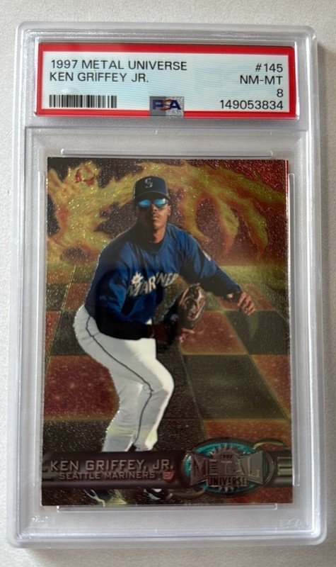 Skybox Metal Universe 1997 Ken Griffey Jr #145 PSA 8 Seattle Mariners Baseball