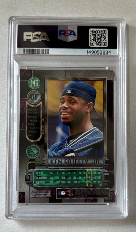 Skybox Metal Universe 1997 Ken Griffey Jr #145 PSA 8 Seattle Mariners Baseball view 2