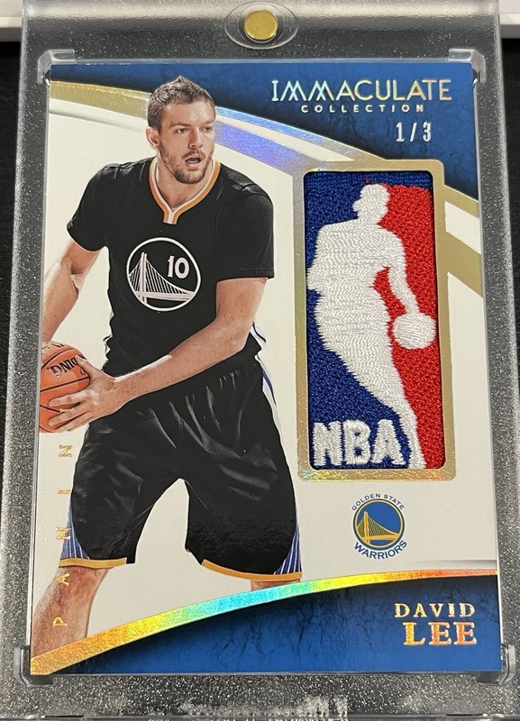 2014-15 David Lee Golden State Warriors Immaculate Champ Game Worn Logoman #1/3
