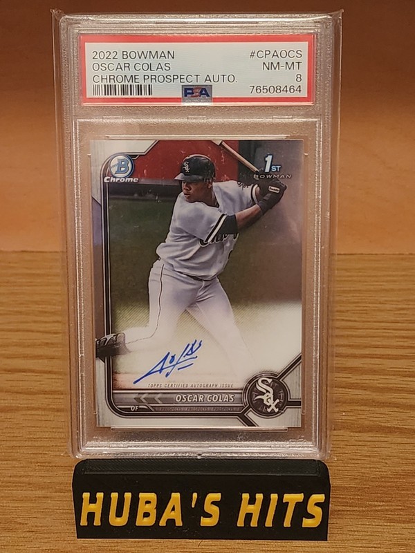 2022 BOWMAN CHROME OSCAR COLAS WHITE SOX PSA 8 NEAR MINT AUTO ROOKIE RC