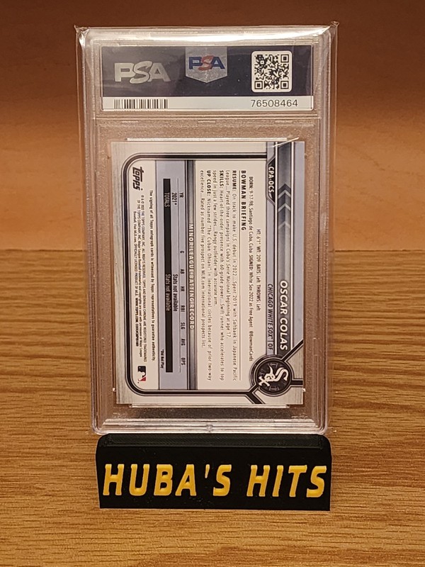 2022 BOWMAN CHROME OSCAR COLAS WHITE SOX PSA 8 NEAR MINT AUTO ROOKIE RC view 2