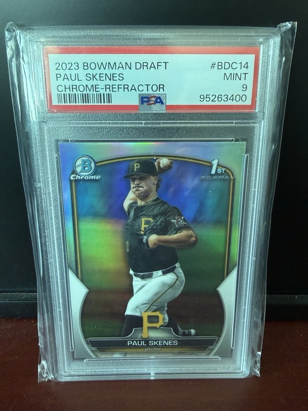 2023 Bowman Chrome Draft Paul Skenes Refractor 1st Prospect Rookie RC PSA 9 