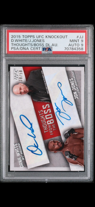 2015 Topps UFC Knockout - Thoughts from the Boss  Auto  Jon Jones,  PSA 9