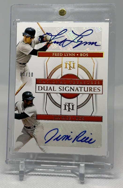 2021 National Treasures Baseball Jim Rice & Fred Lynn Dual Auto /10 #BOS