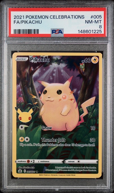 PIKACHU 005 CELEBRATIONS POKEMON PSA 8